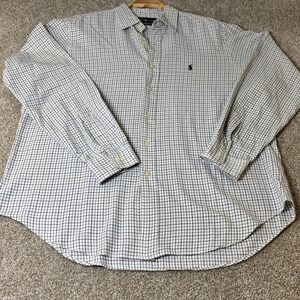 Ralph Lauren Mens XL Classic Fit Plaid Check Button Down Long Sleeve‎ Shirt